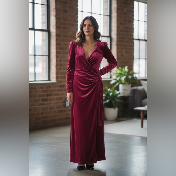 Pink Long Sleeve Velour Party Dress – Size M (NWOT) - Picture 9 of 9